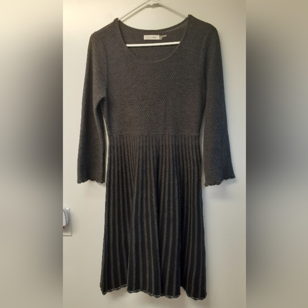 Gray knit women's Calvin Klein sweater dress - size small